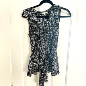 Max Studio Cinched Waist Polka Dot Blouse